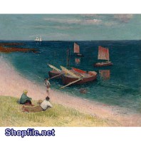 TSD3621 - Tranh sơn dầu người dân đánh bắt cá